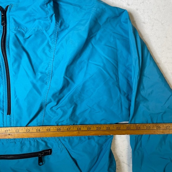 Vintage LL Bean Womens Medium Anorak Windbreaker Jacket Blue Teal Half Zip USA - Picture 6 of 9